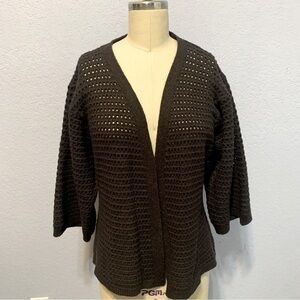 Akemi + Kin Anthropologie Charcoal Gray Open Knit Cardigan